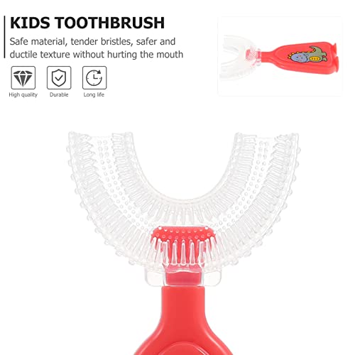 Doitool Kids Ručna četkica za zube U oblik: ručne četkice za zube Dodatni mekani uzorak dinosaura za djecu Alat za čišćenje za djecu,