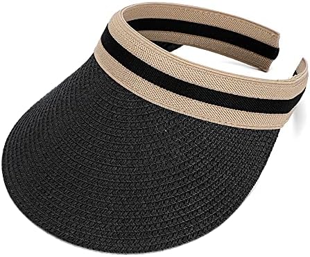 Slamnasti sunčani viziri šeširi za djecu vezeni dječaci i djevojčice široki rub roll up reiltail otvorena gornja kapa