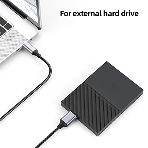 DTEEDCK Micro B do USB C kabela tvrdog diska 1,6ft 2 pakiranje, 20inch USB tipa C na USB Micro B Vanjski kabel za tvrdi disk Pleteni