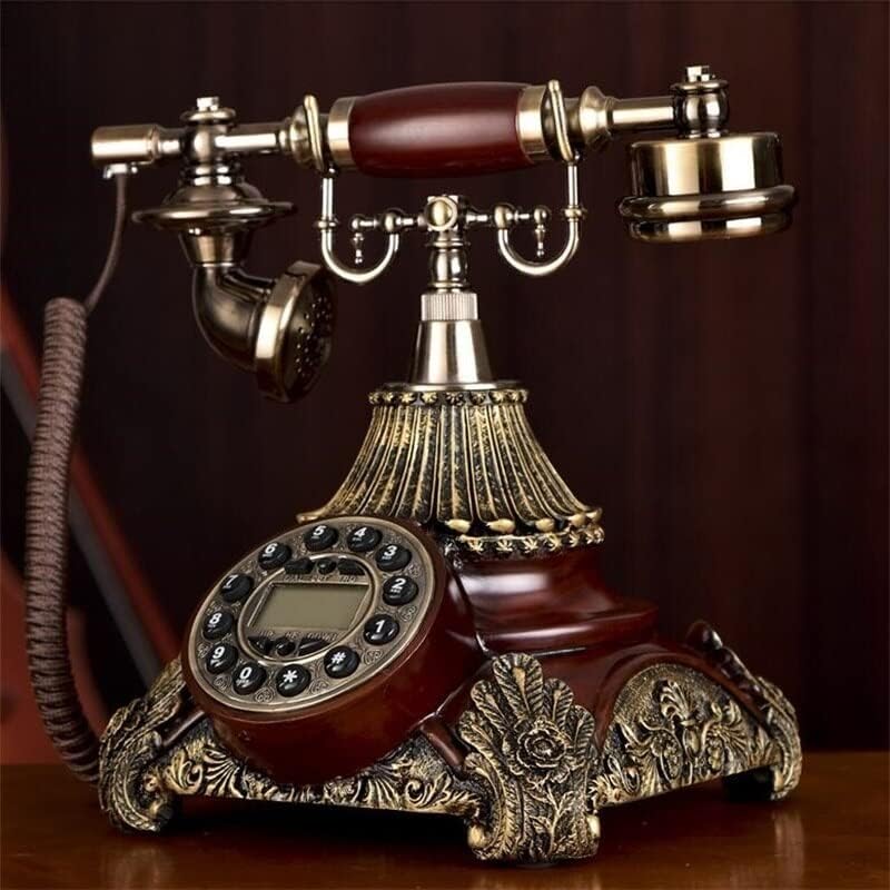 Gayouny kabelirani gumb za drvo retro fiksni telefonski hands-besplatni ID pozivatelja Klasično elektroničko zvono staromodni fiksni