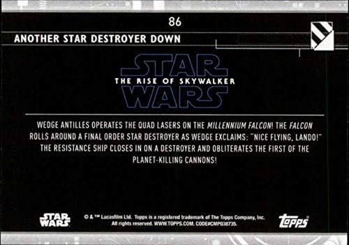 2020. Topps Star Wars Uspon Skywalker Series 2 Purple 86 Još jedan razarač zvijezde Down Trading Card