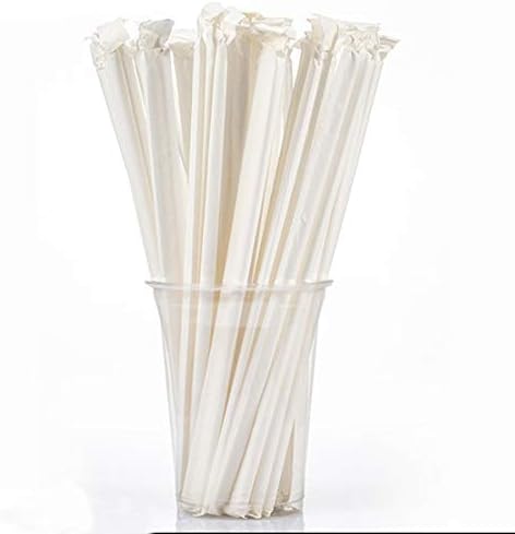 Pojedinačno zamotane papirnate slamke-ekološki pribor za zabave na veliko za restorane-Savršeno za sokove, shakeove, smoothieje, ledenu