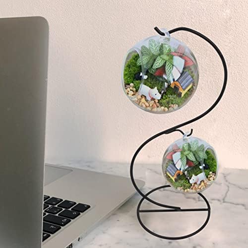 2pcs ukrasna vitrina viseći globus u obliku oblika stalak za biljke željezna žica viseća kuka za vješanje staklenog globusa lonac terarij