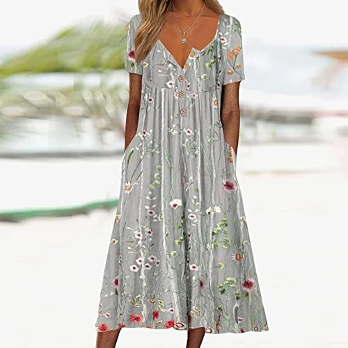 Ženske jesenske haljine pamučne print lanene grafiti dugačka haljina tiskana kontrast maxi haljine za odmor