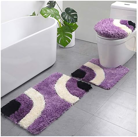 Kupaonske prostirke s geometrijskim uzorkom toaletna prostirka toaletni poklopac protuklizni kupaonski tepisi set čupavih kupaonskih