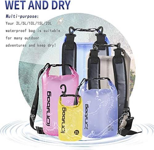 Idrybag Clear Suha vrećica vodootporna plutajuća 2L/5L/10L/15L/20L, lagana suha vreća s vodenim sportovima, morska vodootporna vreća