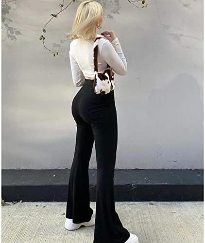 Umsifey ženske crne flare joge hlače, maslački mekani visoki struk casual bootcut gamaša za vježbanje palazzo hlače