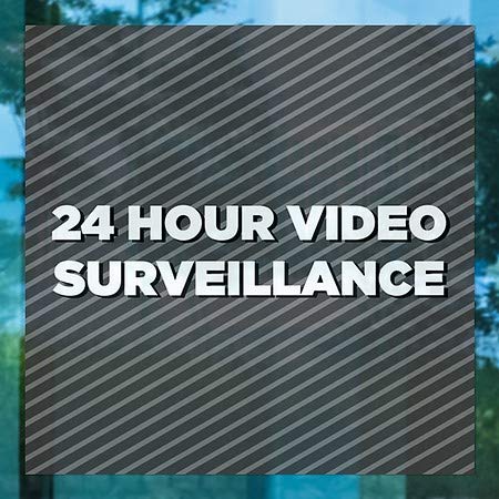 CGSIGNLAB | 24 -satni video nadzor -Stripes Grey Stizanje prozora | 5 x5