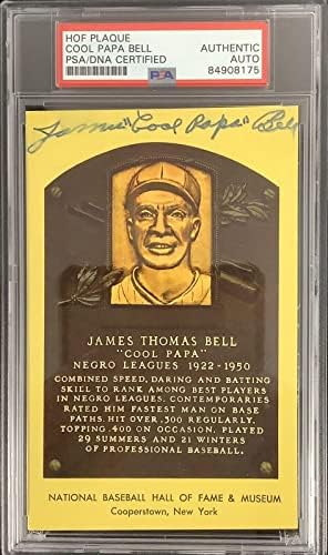 James Кул Tata Bell potpisao zlatnu svećenike držati spomen ploču HOF razglednica sa žutim autogram PSA/DNA - MLB Cut potpisi stvaraju