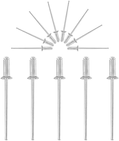 Asortiman srebrnih Pop zakovica od 1/8 do 3/8 aluminijskih slijepih zakovica metalne zakovice za kajak nautički brod - 100 kom.