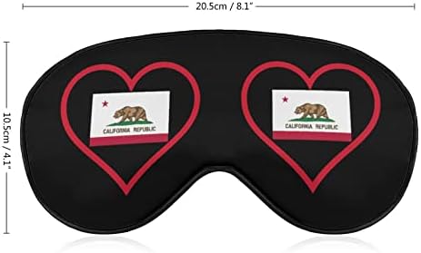 Obožavam kalifornijsko crveno srce Smiješno spavanje maska ​​za oči meke sljepog očiju s podesivim naramenicama za muškarce za muškarce