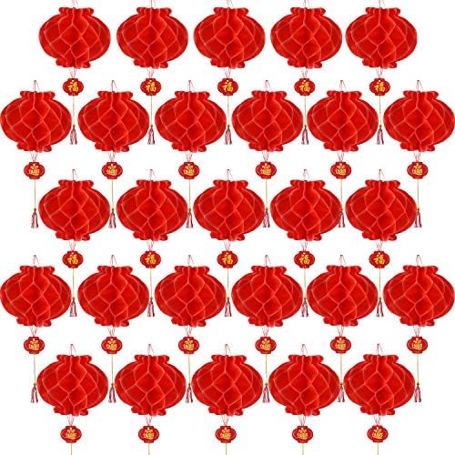 30 pakiranja 8 inča kineske lampione crvene papire za 2023. kinesku novu godinu, proljetni festivalski ukrasi kako bi se otjerali loša