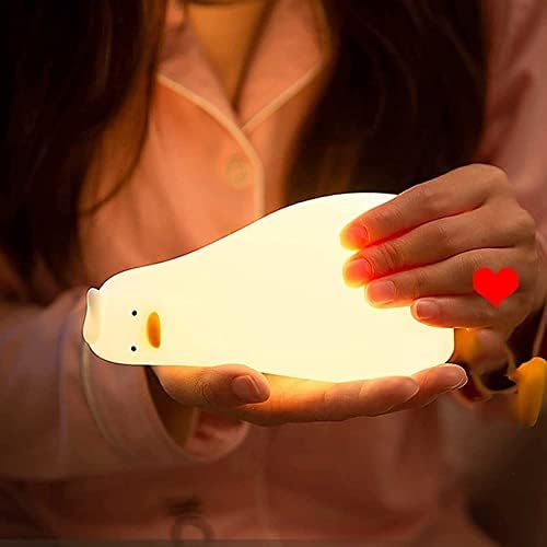 Deiovr slatka lagana noćna svjetiljka, 3 razine svjetline silikon leži ravna patka svjetlosna kontrola dodira, višenamjenska funkcija