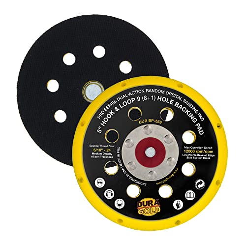 Dura -Gold 5 Diskovi za brušenje - 600 grit & 5 kuka i petlja za podlogu ploče, uzorak od 9 rupa