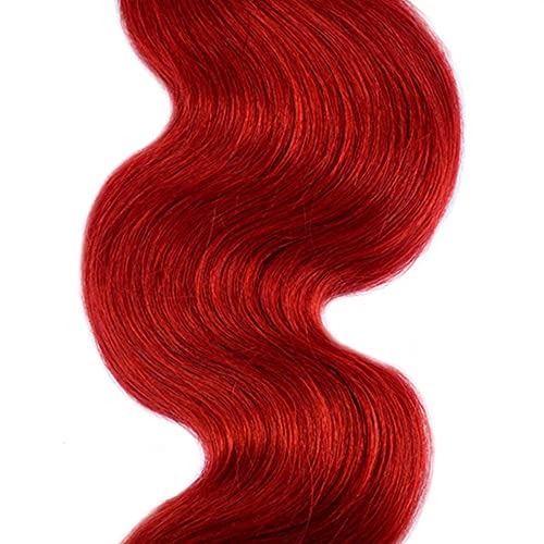24 26 28 inčne crvene punđe za ljudsku kosu 9 3 punđe od 1 inča / crvena Dvostruka patka ušivena u kosu 8. razred brazilske nadogradnje