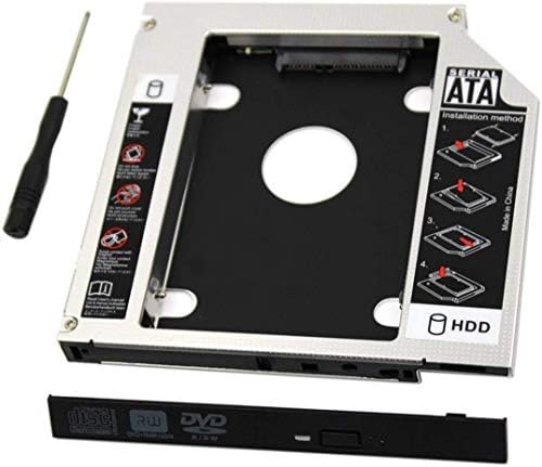 Padarsey Univerzalni 9,5 mm SATA-SATA 2. SSD HDD Hard disk Caddy Adapter za posude Kompatibilan s prijenosnim računalom DELL HP Lenovo