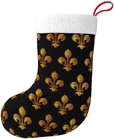 Augesterno božićne čarape Marie Fleur de lis dvostrani kamin Viseće čarape