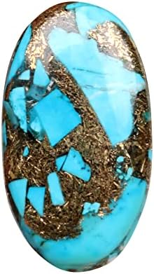 Real-Gems 25.1 CT. Labavi prirodni bakreni tirkizni sjajni ovalni rez dragulj, za nakit za izradu nakita, zamotavanje žice, umjetničke