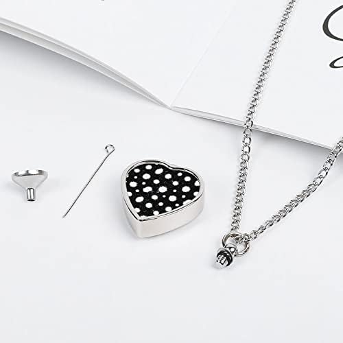 Prskanje crne boje na bijeloj ogrlici za kućne ljubimce personalizirani držač pepela privjesak za srce spomen nakit personalizirani