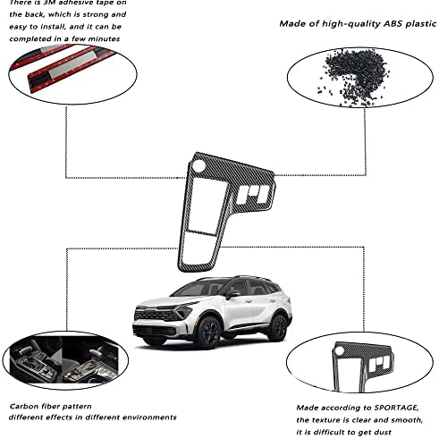 GZBFTDH CAR HEAR SHIFT TRIM PANE, kompatibilan za Kia Sportage 2023 pribor, ugljične središnje konzole Shift čizme Knobs pokriva okvir