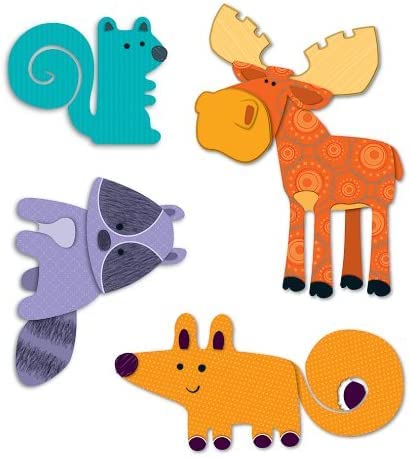 Zabavne privremene tetovaže - Moose & Friends Woodland stvorenja - Moose, vjeverica, lisica, rakun - 8 Slatki kvadratni privremeni