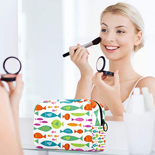 Ribe uzorak kozmetička torba za putničke torba veliki kapacitet za višekratnu upotrebu torbica toaletna vreća za tinejdžere žene 18,5x7.5x13cm/7.3x3x5.1in