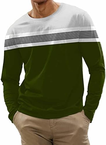 DPPA muški modni casual sportski prugasti šivanje digitalni tisak okrugli vrat majica 2023 majice dugih rukava dugih rukava
