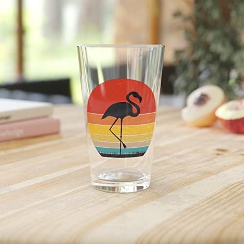 Pivska čaša Pinta 16 oz zabavna novost tropski Flamingo Majica Retro Vintage silueta zalaska sunca 16 oz