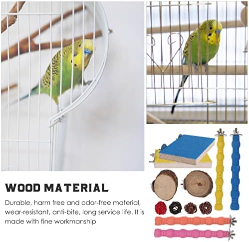 Aaote igračka - drvena papagaja stalak platforma drvena ptica kavez ptice žvače igračke papige za zube i igračke za mljevenje palica