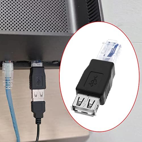 4pcs Ethernet na USB adapter USB 2.0 ženska osoba na RJ45 Ethernet adapter priključak USB prijenos Network Adapter Adapter pribor crna