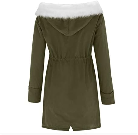 Twgone Womens Winter kaputi modno toplo perje plus veličine čvrste boje plišani kaput za imitaciju dugih rukava