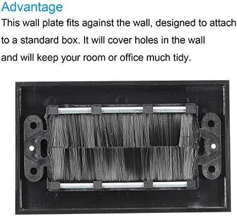 Patikil četkica zidna ploča ukrašavanje zidne ploče kabel prolazi kroz jednu bandu 114 mmx70 mm crni za niskonaponski kabeli paket
