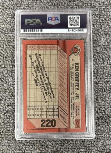 Ken Griffey Jr. 1989. Bowman 220 Potpisana rookie bejzbol kartica PSA 8 - Kartice s autogramima od bejzbola