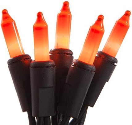 Odmor Pride Orange Halloween Mini svjetla s crnom žicom - unutarnja/vanjska upotreba - UL na popisu
