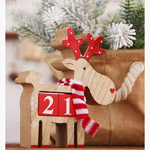 Vintage dekor Kreativni trodimenzionalni drveni kalendar Božićni ukrasi u obliku jelena za božićnu zabavu dekor stola za blagovanje