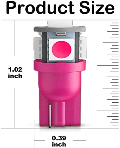 GLOFE T10 194 168 DASH Instrument ružičasta/ljubičasta LED žarulja Svijetle ploče mjerača klastera Nadzorna ploča LED žarulje 10pcs/set