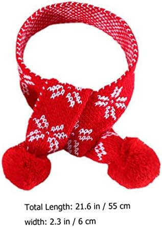 Ipetboom pas božićni pleteni šal crveni pleteni šalovi s nejasnim pompom vrat topliji bandana božićni blagdanski zimski kućni ljubimac
