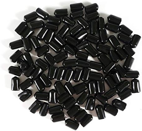 Zaštitna čahura za navoj vijka PVC gumena okrugla cijev vijak kapa poklopac ekološki prihvatljiv crni 45mm 20pcs