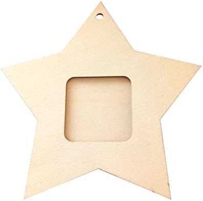 Amosfun 10pcs Wood Star Mini Photo Slika okviri drveni nedovršeni drveni izrezi 4. srpnja ukrasi