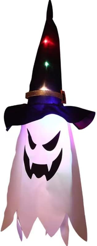 Halloween LED Svjetlo, 17.7inčana viseća svjetiljka duhova Halloween zabava za zabavu u obliku šljokica kape za šešir za zatvorene