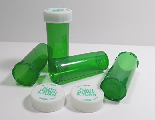 Plastični recept Zelene bočice/boce 200 pakiranja w/kapice 8 dram veličina-novo
