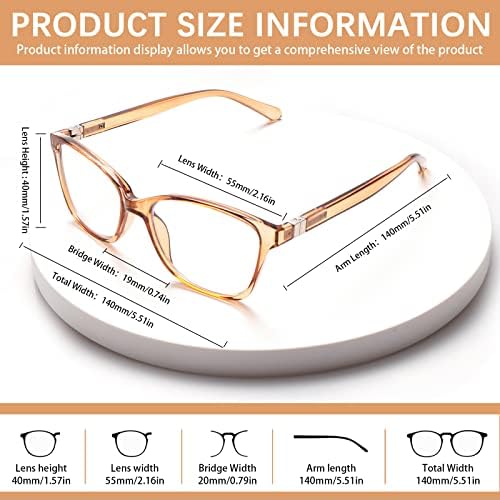 Naočale za čitanje za žene i muškarce koje blokiraju plavo svjetlo 5 paketa računalnih čitača protiv ogrebotina/naprezanja očiju