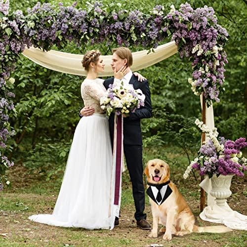 Hdgdt Dog Tuxedo, formalni dog vjenčani bandana ovratnik s Bowtie, podesivi pse svečano odijelo pseći rođendanski kostim, odijelo za