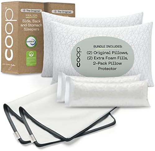 Coop kućna roba - 2 pakiranja originalnih potkrovlja i 2 pakiranja uspavanih zaštitnika jastuka s zatvaračem