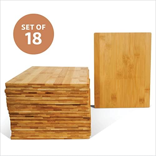 Set od 18 volumetrijskih dasaka za rezanje 12 in 9 in 0,35 - Premium bambusove ploče za veleprodaju, graviranje, rezanje ploča za kuhinju