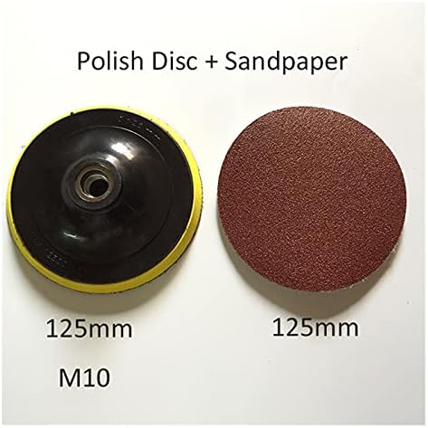 Sander brusnog papira 10 ljepljivi brusni papir + 1 M10 125 mm Disc za poliranje diska Chuck 125 mm kut dodatak za mljevenje s kutom