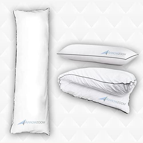 Arrowzoom Novi mekani poliester punjenje dugog bijelog kreveta Podrška jastuku za tijelo s više punjenja 160 x 50 cm / 62 x 19,6 inča
