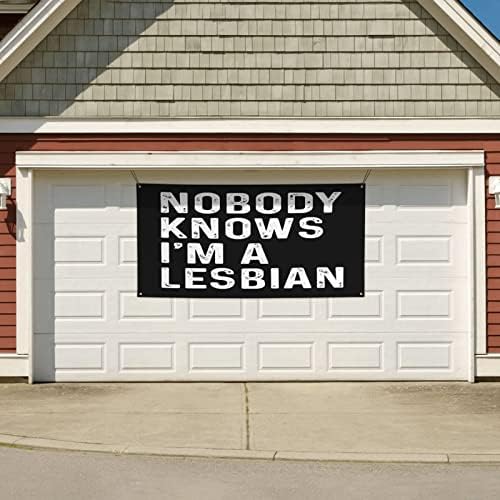 LGBT gay ponos Nitko ne zna da sam lezbijski transparenti i natpisi, praznični transparent za pozadinu pozadine natpisa za unutarnji