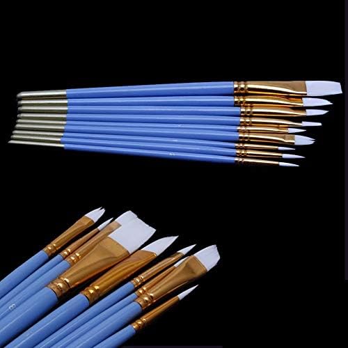 SDGH 10 PCS plava gouache akvarel ulje slikanje noktiju art olovka najlon bijela četkica za kosu