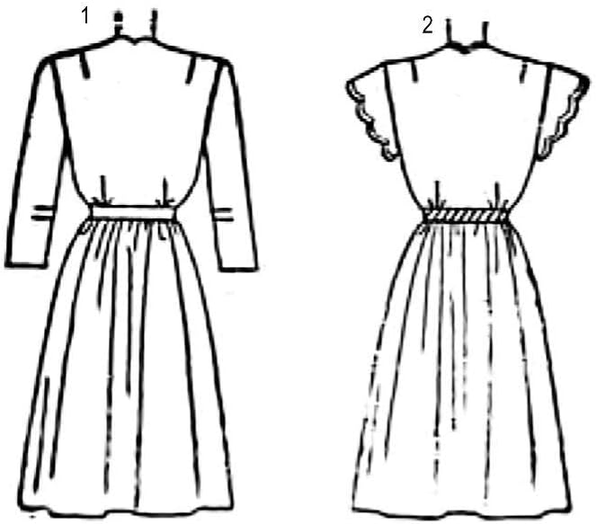 Uzorak iz 1940 - ih, prekrasna čajna haljina s prednjim dijelom-Veličina: 12, opseg prsa: 30